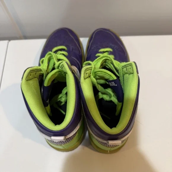 Nike Dunk High ID Shoes Womens Size 8 Purple Green Leather Sneakers 533136-091 - Picture 5 of 8